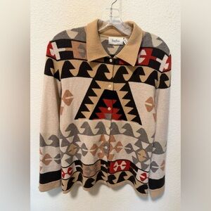 Neiman Marcus Women's Casmere Geometric Cardigan - Multicolor